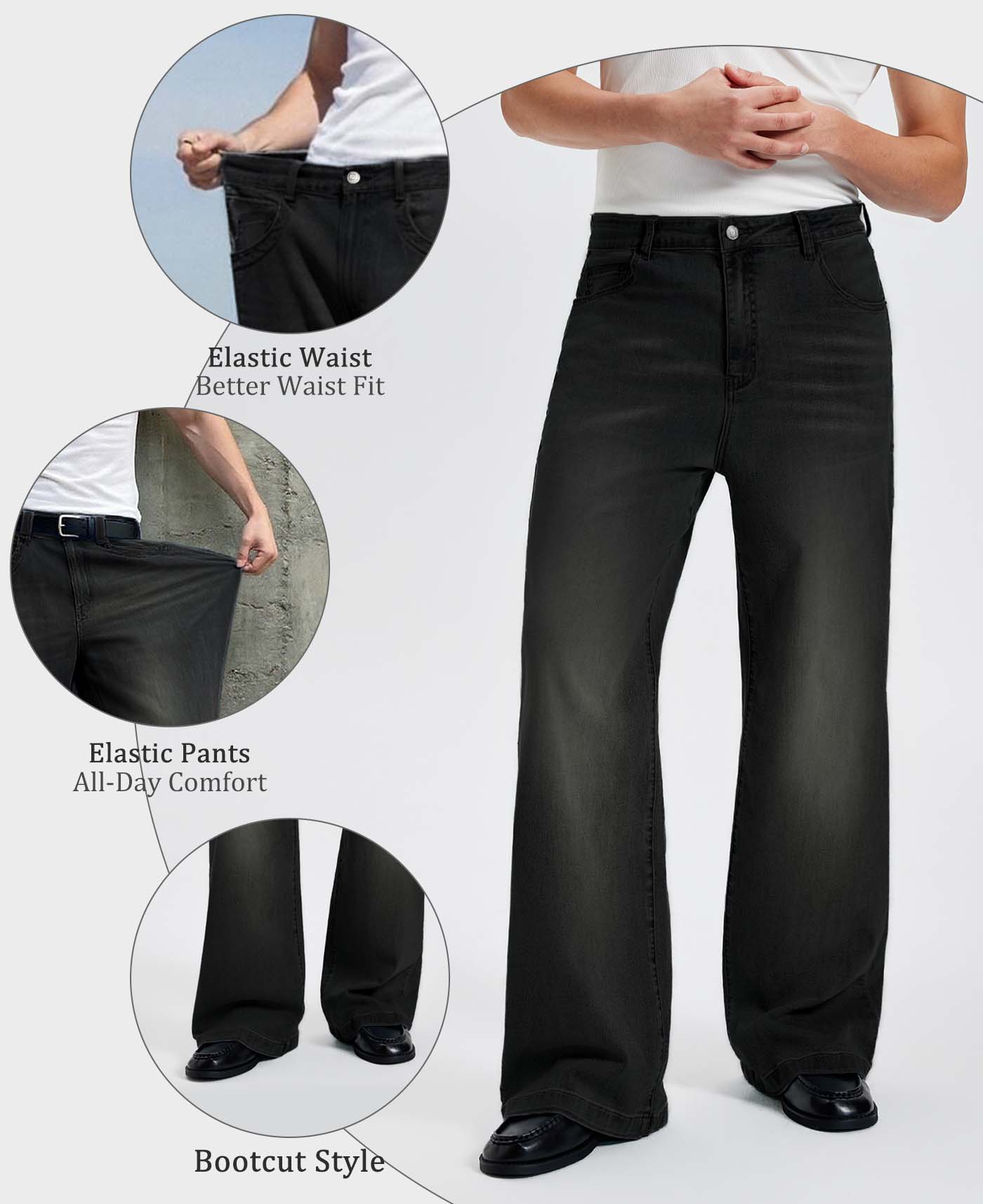 Mens Bootcut Jeans— Wide Leg & Stretch