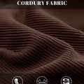 Wide-wale corduroy fabric of Men's Corduroy Dress Pants, soft, breathable, wrinkle-resistant.