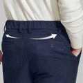 Back view of Men's Corduroy Dress Pants with detailed back pocket design for a refined look.