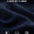 Wide-wale corduroy fabric of Men's Corduroy Dress Pants, soft, breathable, wrinkle-resistant.