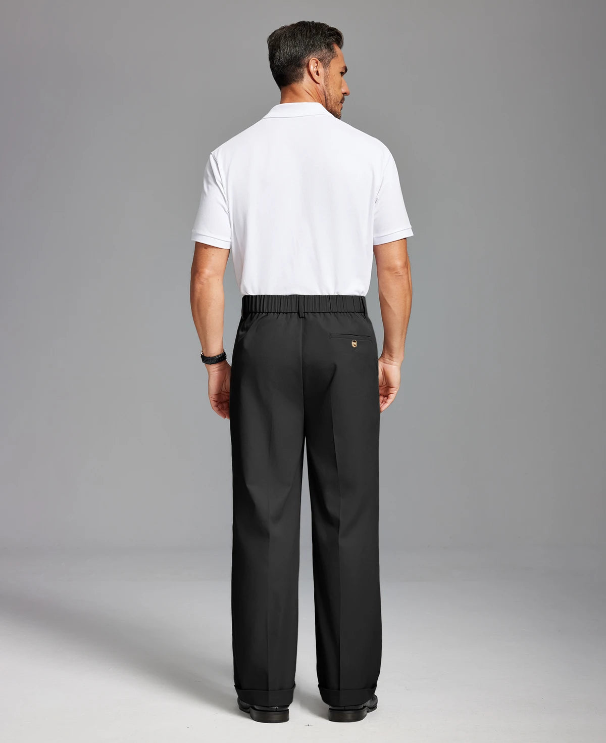 Mens Cuffed Wide Leg Pants — Sword Tab & Inner Drawstring
