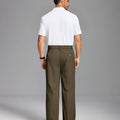 Mens Cuffed Wide Leg Pants — Sword Tab & Inner Drawstring