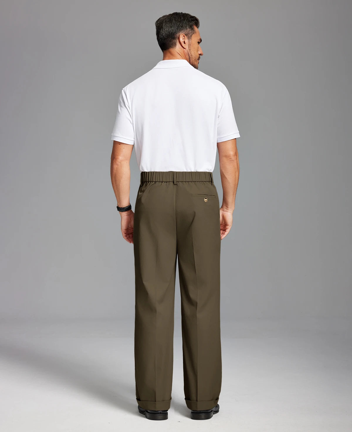 Mens Cuffed Wide Leg Pants — Sword Tab & Inner Drawstring