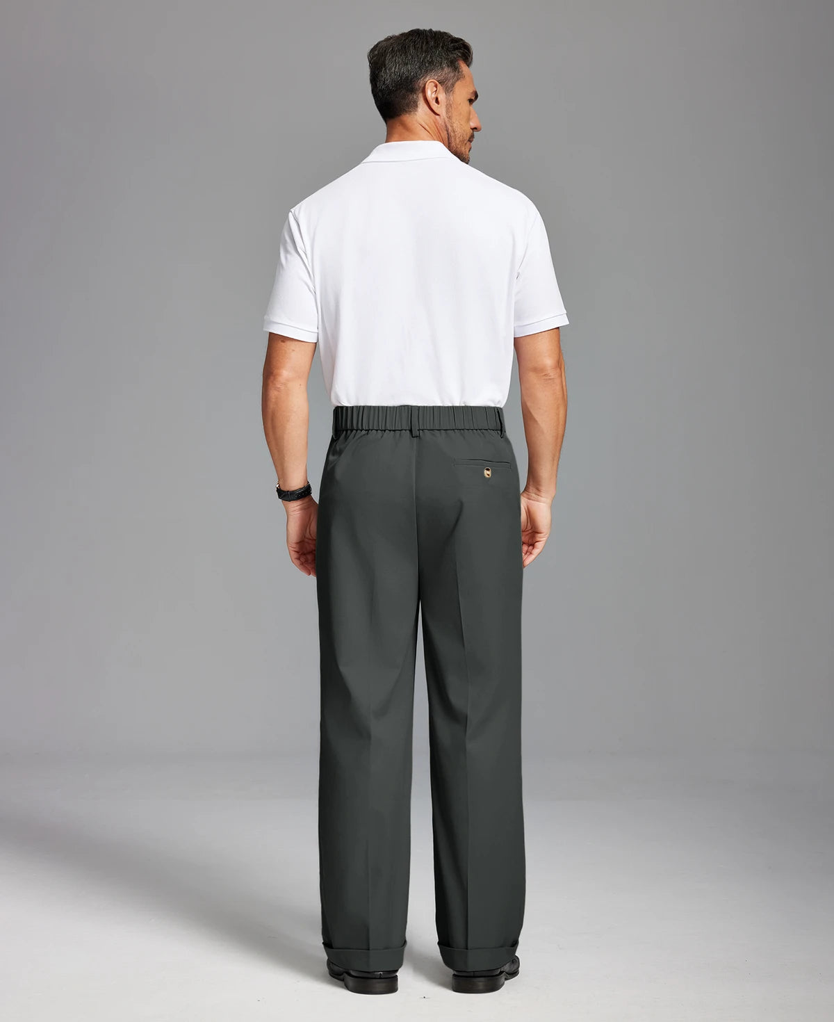 Mens Cuffed Wide Leg Pants — Sword Tab & Inner Drawstring