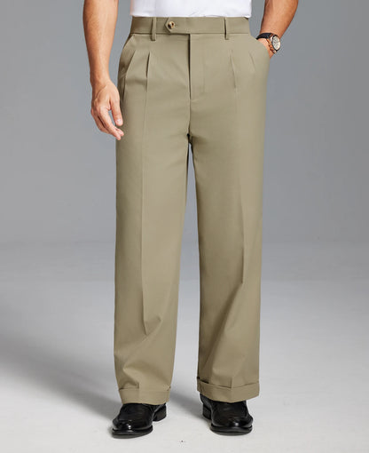 Mens Cuffed Wide Leg Pants — Sword Tab & Inner Drawstring