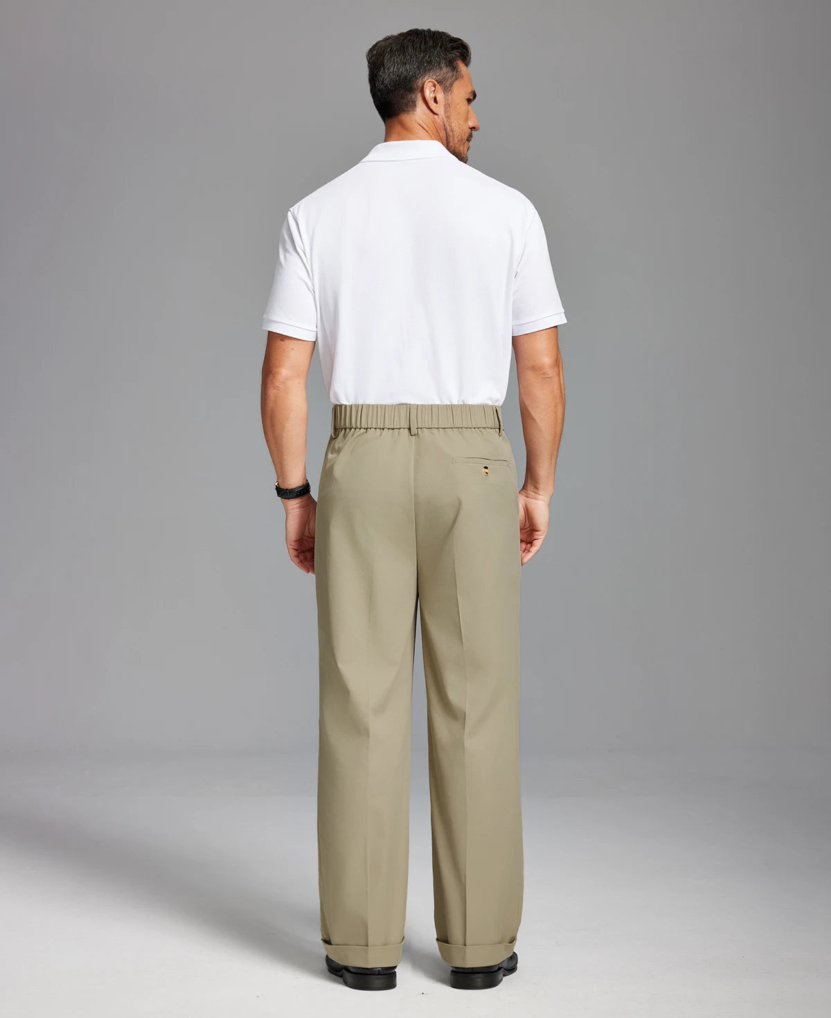 Mens Cuffed Wide Leg Pants — Sword Tab & Inner Drawstring