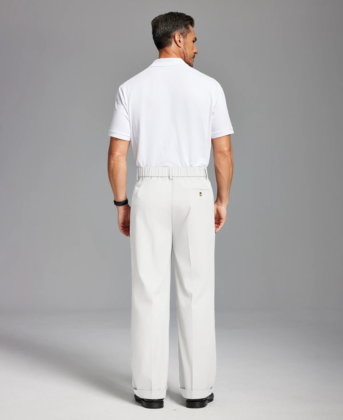 Mens Cuffed Wide Leg Pants — Sword Tab & Inner Drawstring