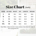 SUSCLUDE size chart for multipants in inches, including US sizes, waist, hip, length, inseam measurements, 0.2-0.6 inch tolerance.