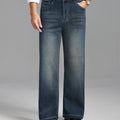 Mens Fleece Lined Bootcut Jeans— Wide Leg & Stretch