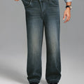 Mens Fleece Lined Bootcut Jeans— Wide Leg & Stretch