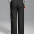 Fleece Lined Dress Pants- Sword-shaped Tab & Wide Leg