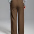 Fleece Lined Dress Pants- Sword-shaped Tab & Wide Leg