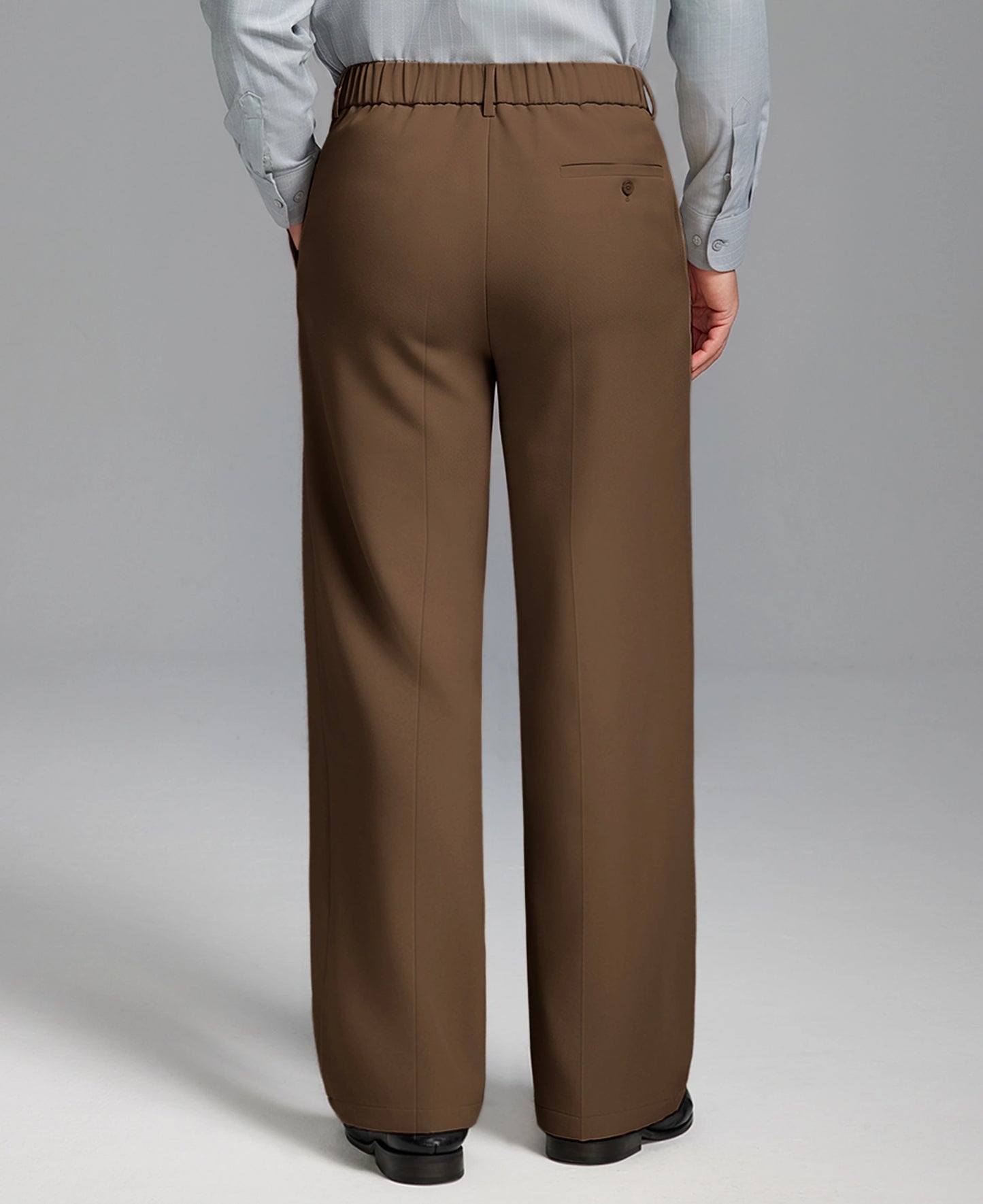 Fleece Lined Dress Pants- Sword-shaped Tab & Wide Leg