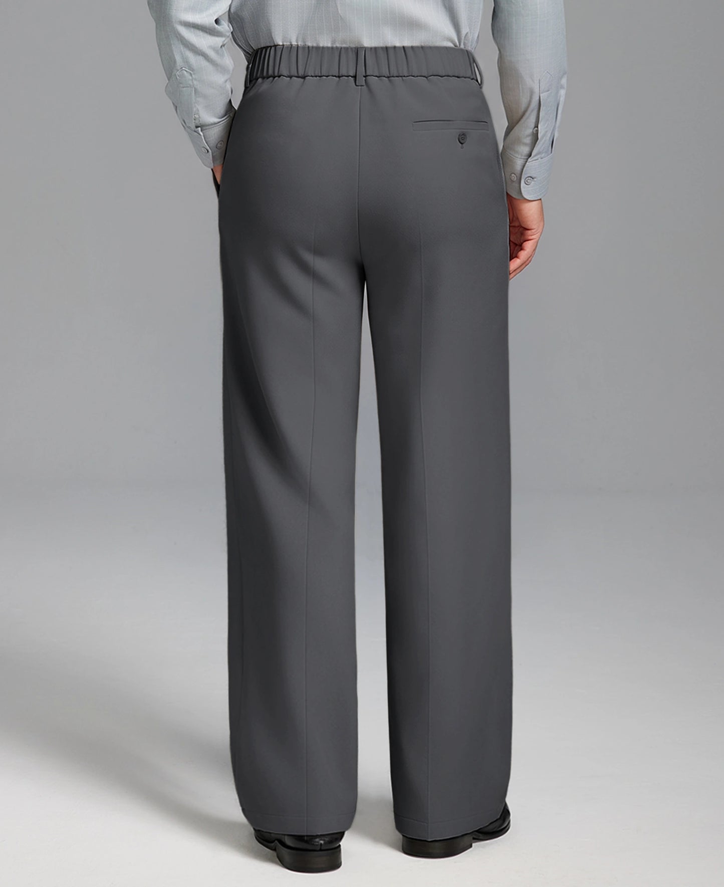 Fleece Lined Dress Pants- Sword-shaped Tab & Wide Leg