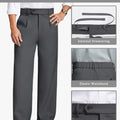 Fleece Lined Dress Pants- Sword-shaped Tab & Wide Leg