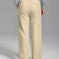 Fleece Lined Dress Pants- Sword-shaped Tab & Wide Leg