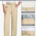 Fleece Lined Dress Pants- Sword-shaped Tab & Wide Leg