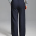 Fleece Lined Dress Pants- Sword-shaped Tab & Wide Leg