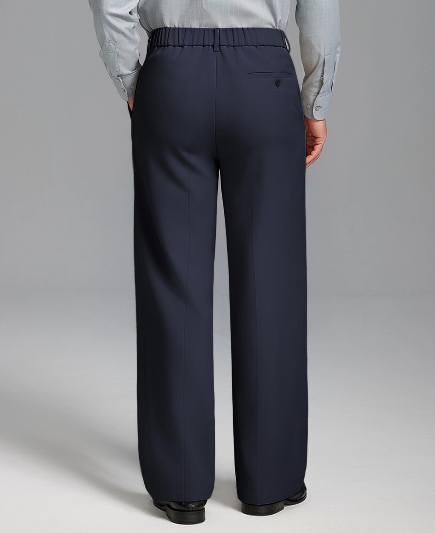 Fleece Lined Dress Pants- Sword-shaped Tab & Wide Leg