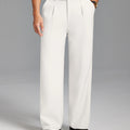 Fleece Lined Dress Pants- Sword-shaped Tab & Wide Leg