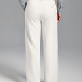 Fleece Lined Dress Pants- Sword-shaped Tab & Wide Leg