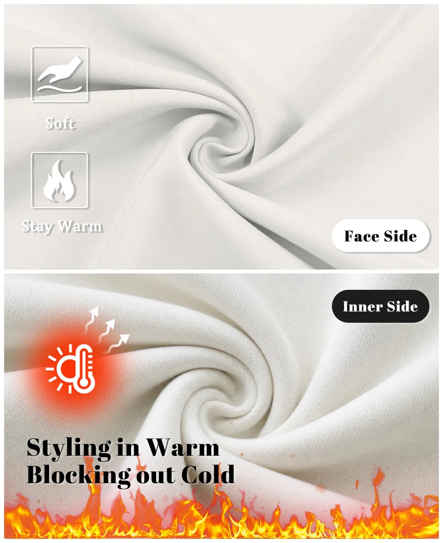 Fleece Lined Dress Pants- Sword-shaped Tab & Wide Leg