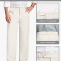 Fleece Lined Dress Pants- Sword-shaped Tab & Wide Leg
