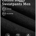 51% cotton , 49% polyester fleece, soft, breathable, skin-friendly fabric for all-day comfort in sweatpants.