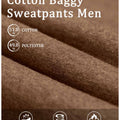 51% cotton , 49% polyester fleece, soft, breathable, skin-friendly fabric for all-day comfort in sweatpants.