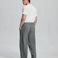 Back view of Men's Fleece Sweatpants ¨C relaxed drape and functional pockets enhance lounge-ready style.