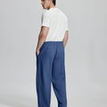 Back view of Men's Fleece Sweatpants ¨C relaxed drape and functional pockets enhance lounge-ready style.