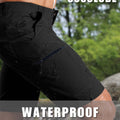 Water-resistant fabric of black Men's Golf & Hiking Shorts¡ªwater beads on surface for effective spill protection.