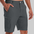 Standalone view of dark grey Men's Golf & Hiking Shorts highlighting side zip pocket and tailored cut for a sleek look.