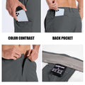 Features: contrast inner pocket lining, rear pocket storage, custom button waistband, moisture-wicking waistband.