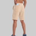Back view of model with phone in back pocket of khaki shorts¡ªshowing storage space and rear silhouette design.