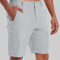 Standalone view of light gray Men's Golf & Hiking Shorts highlighting side zip pocket and tailored cut for a sleek look.