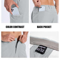 Features: contrast inner pocket lining, rear pocket storage, custom button waistband, moisture-wicking waistband.