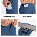 Features: contrast inner pocket lining, rear pocket storage, custom button waistband, moisture-wicking waistband.