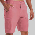Standalone view of pink Men's Golf & Hiking Shorts highlighting side zip pocket and tailored cut for a sleek look.