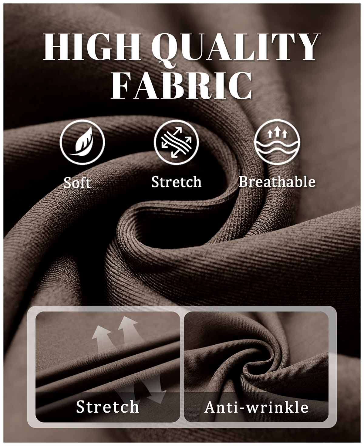 Features: Neapolitan waistband (better fit), smooth custom metal zipper, elastic waist for formal comfort.