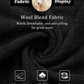 Wool-blend fabric: warm, breathable, anti-pilling, silky-soft, stretchy, premium feel of black Men's Hoodie Pullover Sweater.