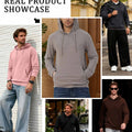 Pink, grey, black, brown Men's Hoodie Pullover Sweater styled for daily wear & commute, versatile casual layering.