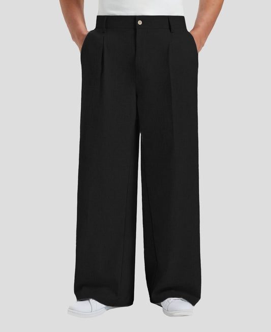 Mens Oversized Baggy Linen Pants – Wide Leg Hem