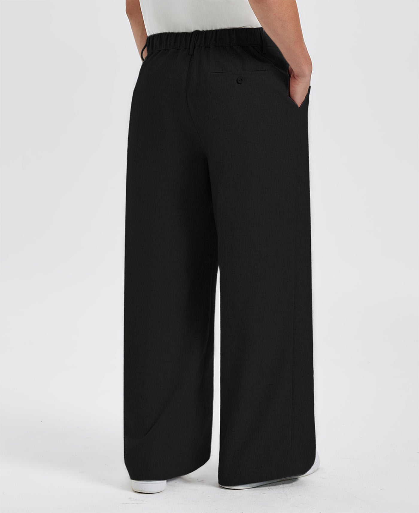 Mens Oversized Baggy Linen Pants – Wide Leg Hem