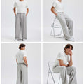 Mens Oversized Baggy Linen Pants – Wide Leg Hem