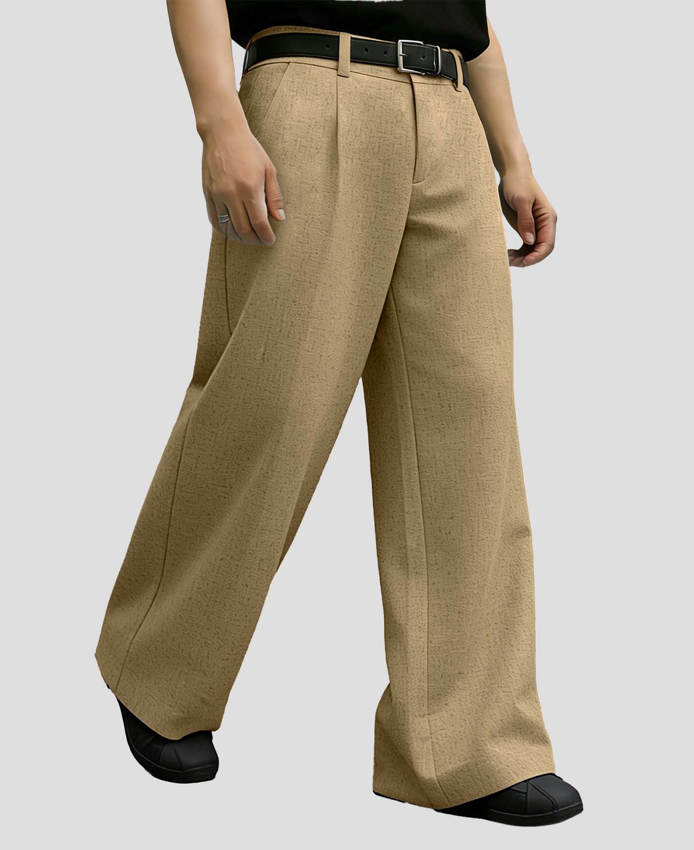 Mens Oversized Baggy Linen Pants – Wide Leg Hem