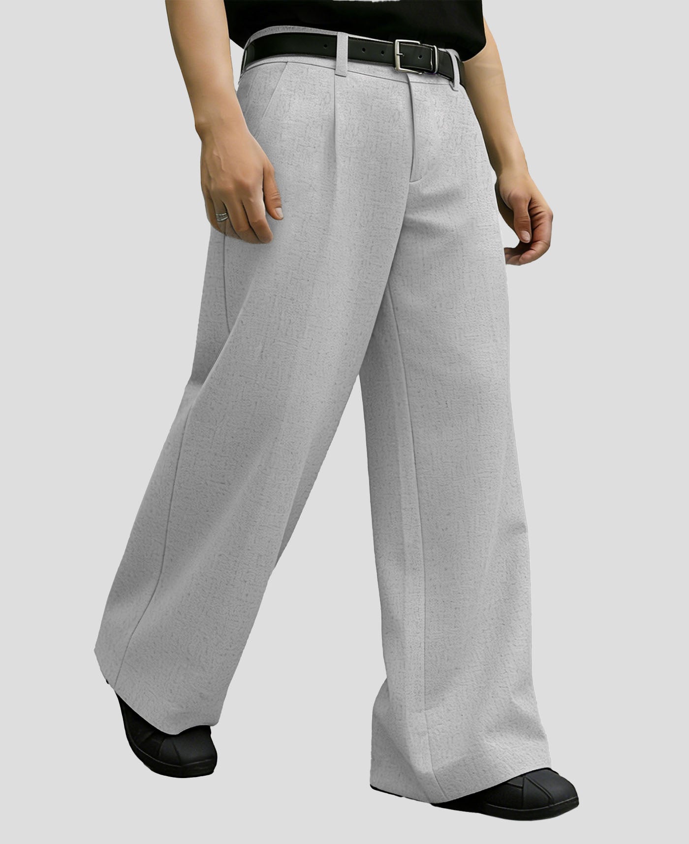 Mens Oversized Baggy Linen Pants – Wide Leg Hem