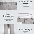Mens Oversized Baggy Linen Pants – Wide Leg Hem