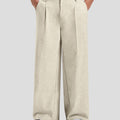 Mens Oversized Baggy Linen Pants – Wide Leg Hem