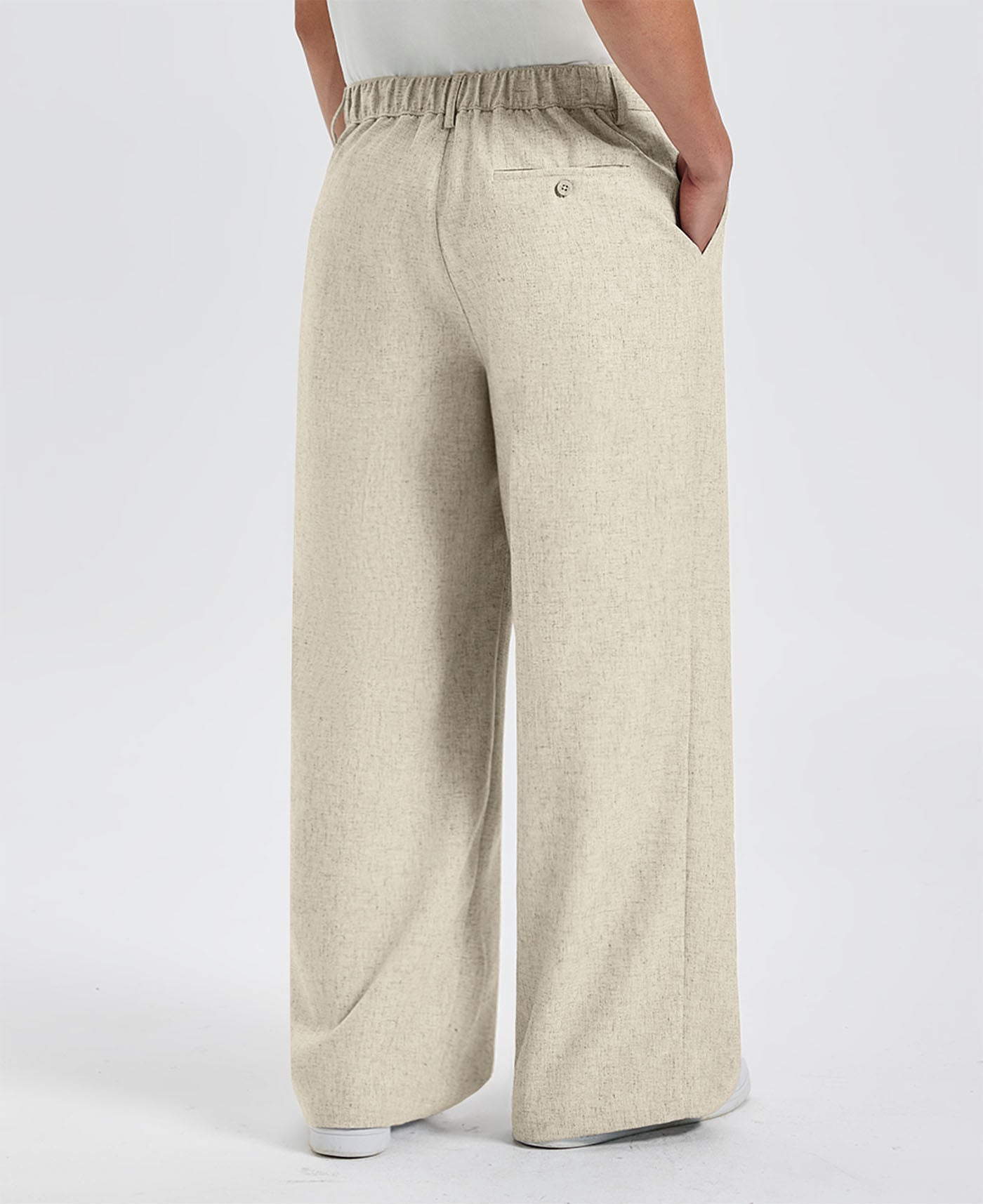 Mens Oversized Baggy Linen Pants – Wide Leg Hem